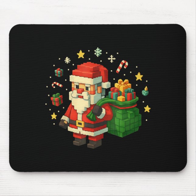 Tapis De Souris Xel Santa Claus With Retro Gamer Christmas  (Devant)
