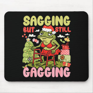 Tapis De Souris Xmas Drôle de Grenouille Meme Noël qui tombe Mais