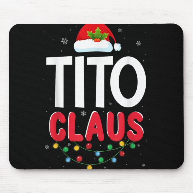 Tapis De Souris Xmas Light Tito Santa Claus Christmas Matching Cos (Devant)