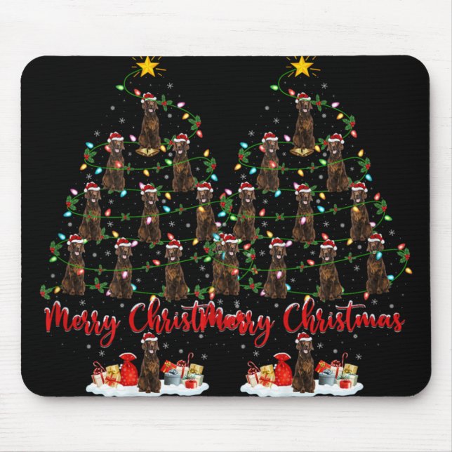Tapis De Souris Xmas Lights Santa Irish Setter Dog Christmas Tree  (Devant)