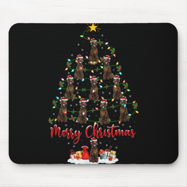 Tapis De Souris Xmas Lights Santa Irish Setter Dog Christmas Tree  (Devant)