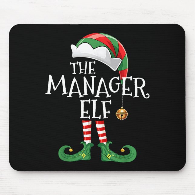 Tapis De Souris Xmas Manager Elf Matching Family Group Christmas E (Devant)