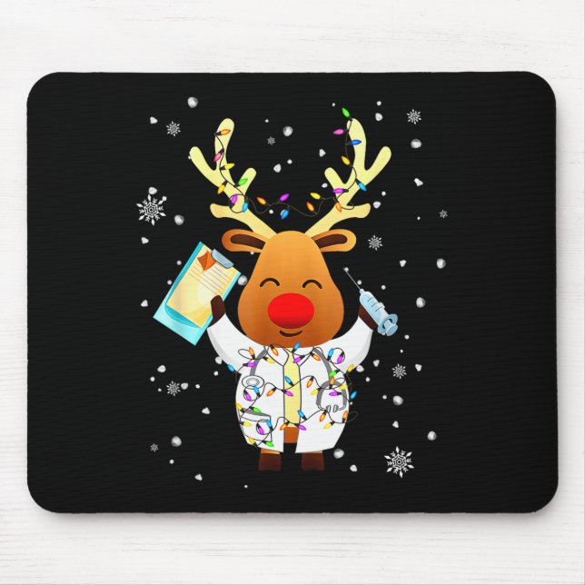 Tapis De Souris Xmas Reindeer Doctor Reindeer Lover Funny Christma (Devant)