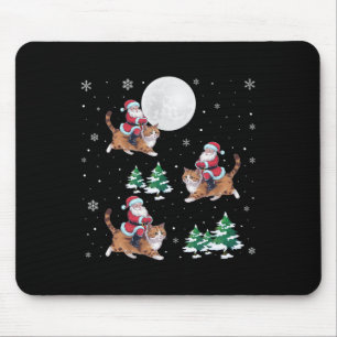 Tapis De Souris Xmas Tree Père Noël équitation Ragdoll Chat drôle