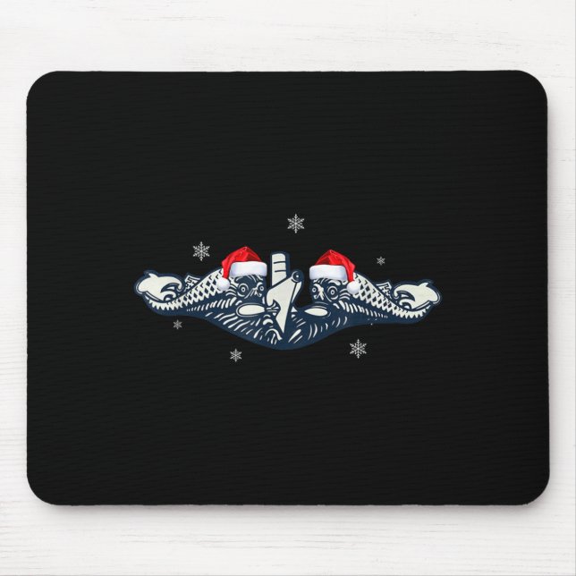 Tapis De Souris Xmas Veterans Day U.s Submarine Santa Hat Christma (Devant)