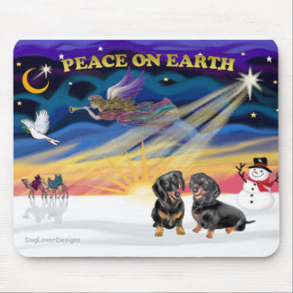 Tapis De Souris XmasSunrise-Deux Dachshunds noirs