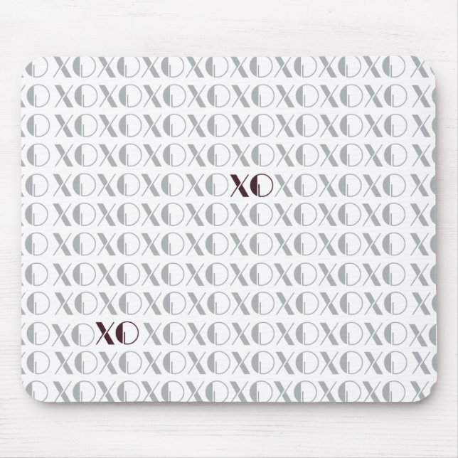 Tapis De Souris XOXO gris et rouge (Devant)