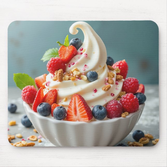 Tapis De Souris Yaourt congelé avec baies et Granola (Devant)