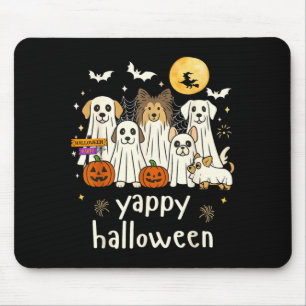 Tapis De Souris Yappy Halloween Drôles de chiens fantômes Hallowee