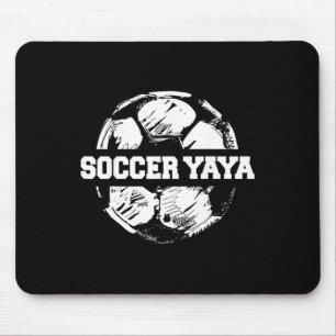 Tapis De Souris Yaya footballeuse esquisse drôle de grand-mère gre