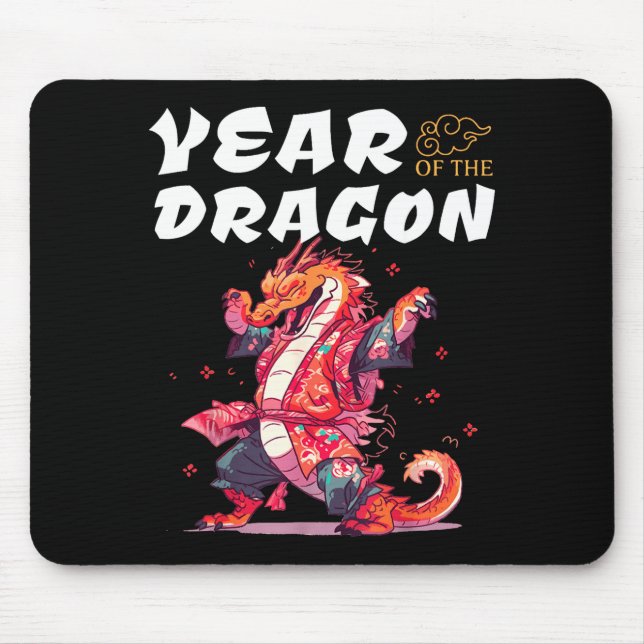 Tapis De Souris Year Of The Dragon Funny Dragons Chinese Zodiac Si (Devant)