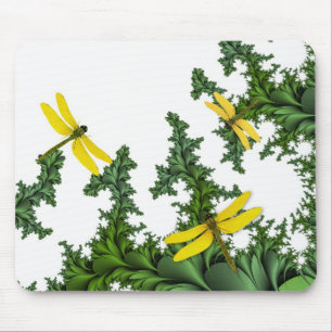 Tapis De Souris Yellow Dragonflies Mousepad