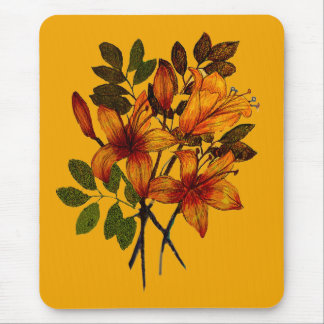 Tapis De Souris Yellow Lily Print on Mousepad