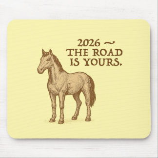 Tapis De Souris Yellow Mouse Pad with motivational text and horse