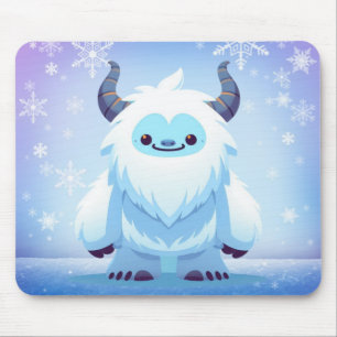 Tapis De Souris Yéti de Noël/hiver mignon
