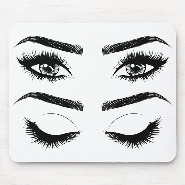 Tapis De Souris Yeux avec de longs cils et fronts (Devant)