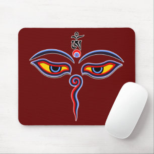 Tapis De Souris Yeux de sagesse du Bouddha - Yeux du temple de Bod
