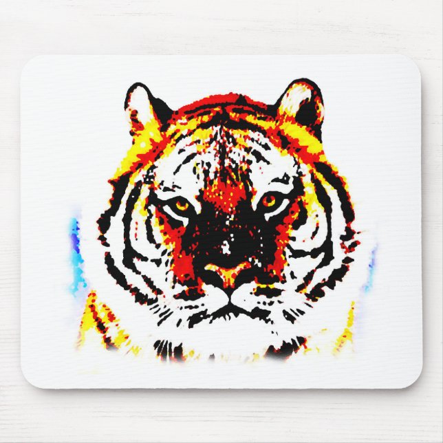 Tapis De Souris Yeux de tigres sauvages (Devant)