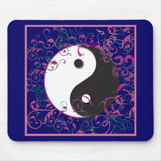 Tapis De Souris Yin & Yang Floral Design (Devant)
