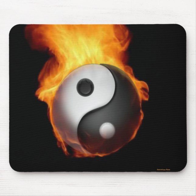 Tapis De Souris Yin Yang sur le feu Mousepad (Devant)