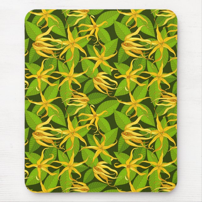 Tapis De Souris Ylang Ylang Fleurs Parfumées Exotiques (Devant)