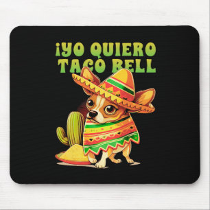 Tapis De Souris Yo Quiero Taco Chihuahua Chien Vintage Funny Bell