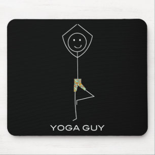 Tapis De Souris Yoga d'hommes drôles, exercice de yoga pour garçon