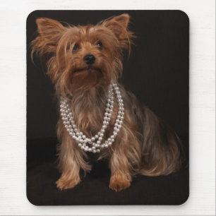 Tapis De Souris Yorkie en collier de perle