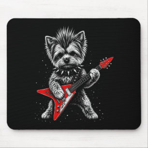 Tapis De Souris Yorkie Rock Drôle Terrier Guitare Amoureux des Chi