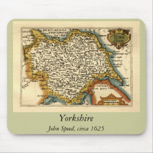 Tapis De Souris Yorkshire Comté Angleterre Ancien Atlas Antiquaire