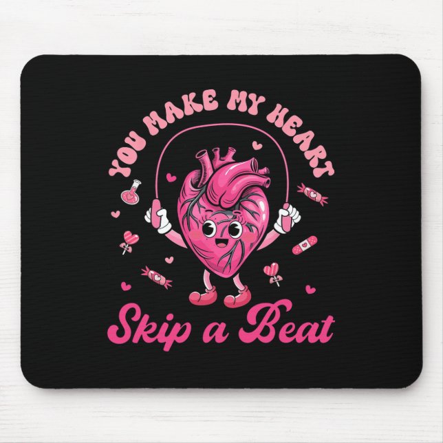 Tapis De Souris You Make My Heart Fun Skip On A Beat Cardiac Nurse (Devant)