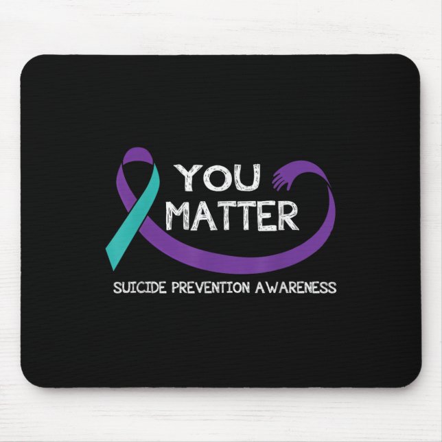 Tapis De Souris You Suicide Prevention Awareness Teal Purple Hand  (Devant)