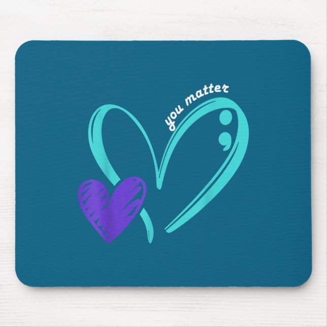 Tapis De Souris You Suicide Prevention Awareness Teal Purple Heart (Devant)