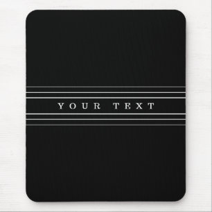Tapis De Souris Your Custom Text & Modern Stripes   Black & White