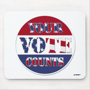 Tapis De Souris YOUR VOTE COUNTS! Round with US Flag