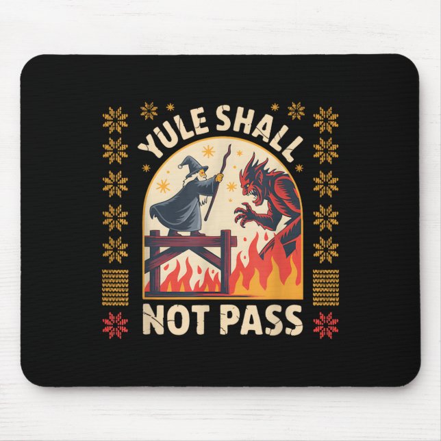 Tapis De Souris Yule Shall Not P Fantasy Krampus Holiday Pun Funny (Devant)
