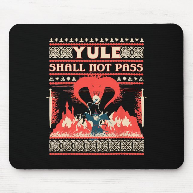 Tapis De Souris Yule Shall Not P Fantasy Wizard Holiday Pun Funny  (Devant)
