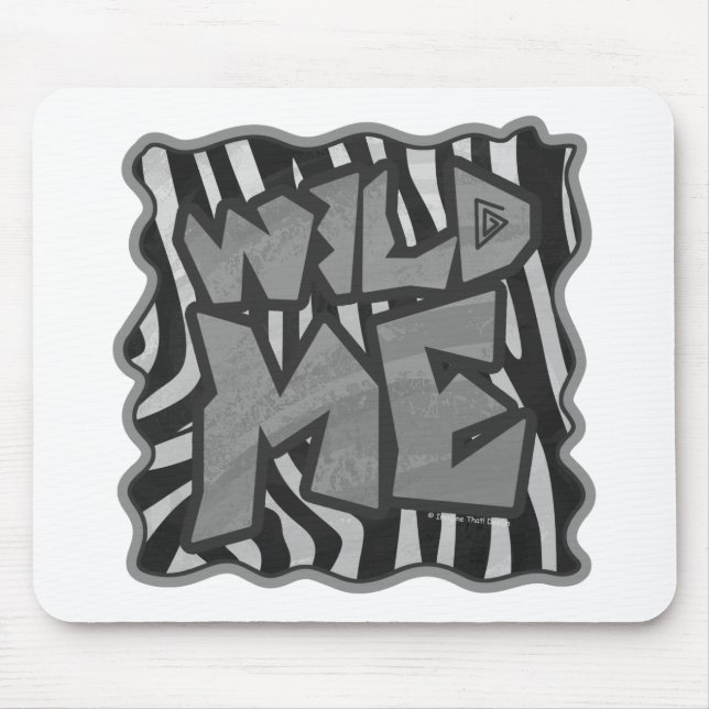 Tapis De Souris Zebra Black and Light Grey Wild Me (Devant)