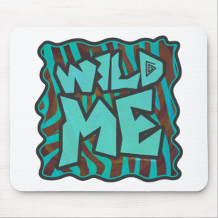 Tapis De Souris Zebra Brown et Turquoise Wild Me Design