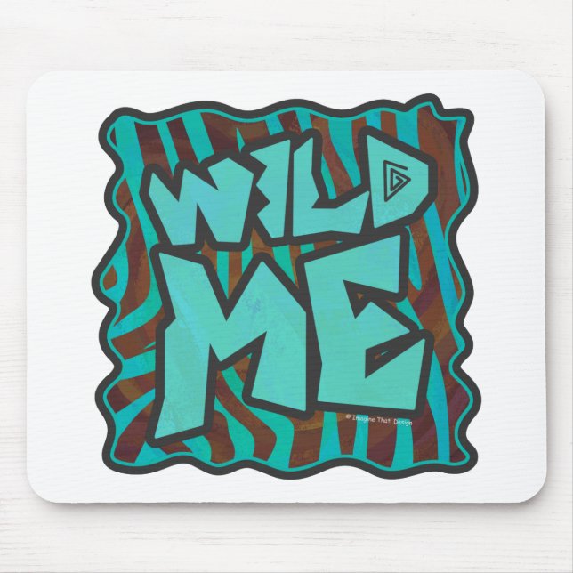 Tapis De Souris Zebra Brown et Turquoise Wild Me Design (Devant)