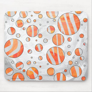 Tapis De Souris Zebra Orange et White Polka Dot