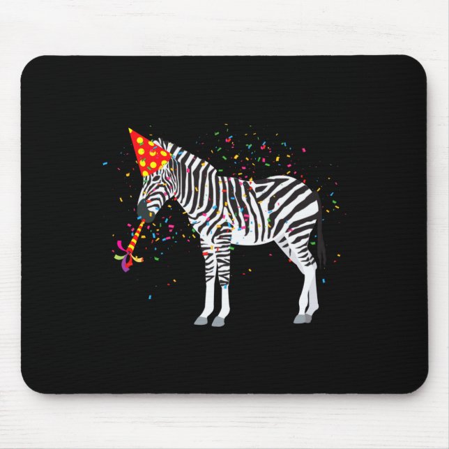 Tapis De Souris Zebra Partying Animals Having A Party  (Devant)