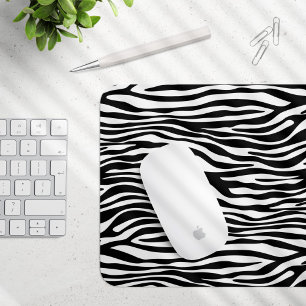 Tapis De Souris Zebra Print, Zebra Stripes, Black And White
