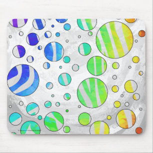 Tapis De Souris Zebra Rainbow et White Print