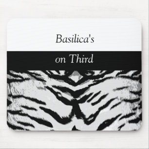 Tapis De Souris Zebra Striade contemporaine Mousepad noir et blanc