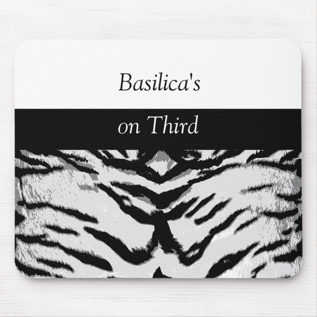 Tapis De Souris Zebra Striade contemporaine Mousepad noir et blanc (Devant)