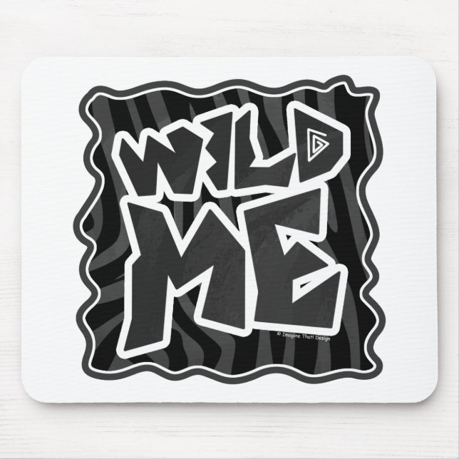 Tapis De Souris Zebra Wild me Noir et gris (Devant)
