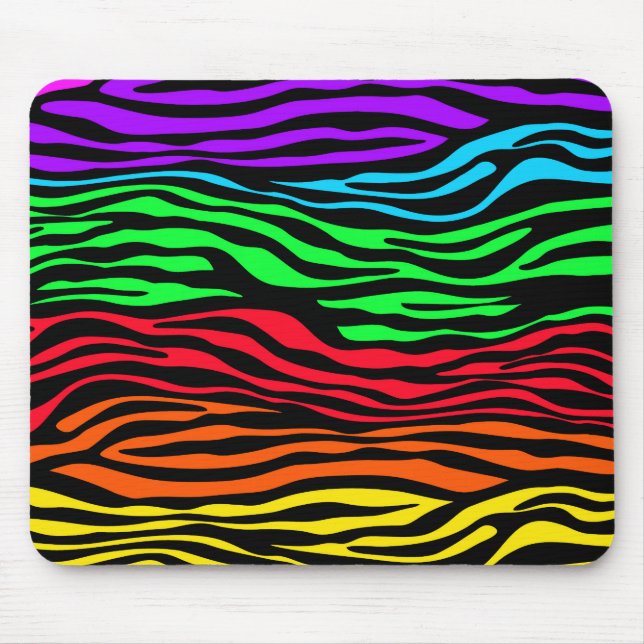 Tapis De Souris Zèbre Abstrait coloré (Devant)