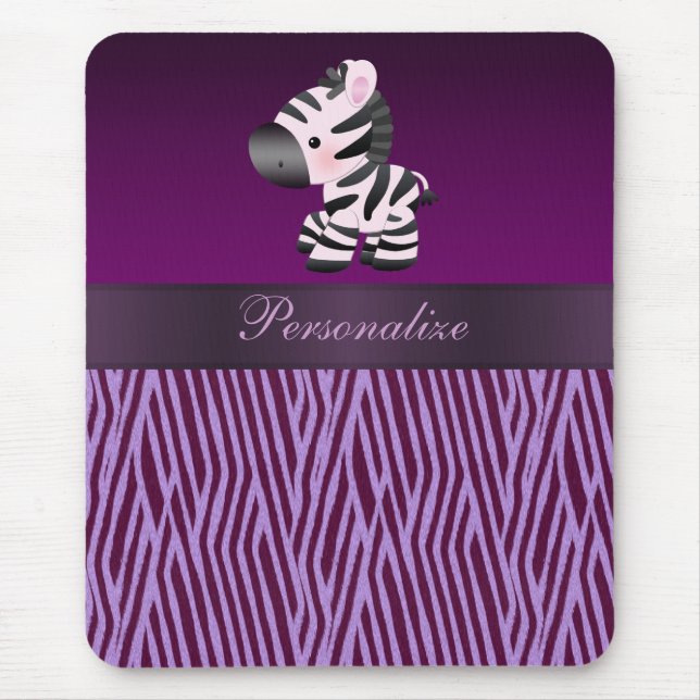 Tapis De Souris Zèbre et poster de animal pourpre Mousepad de (Devant)