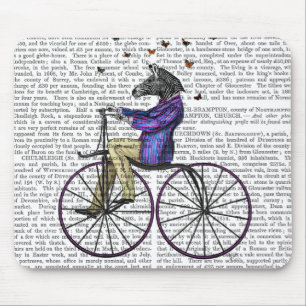 Tapis De Souris Zèbre sur la bicyclette
